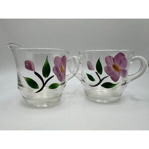 Vintage Bartlett Collins Creamer Sugar Bowl light purple Gay Fad 50’s Vtg